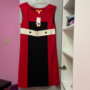 Cynthia Steffe❤️🖤 dress w 🤍 belt & black buttons